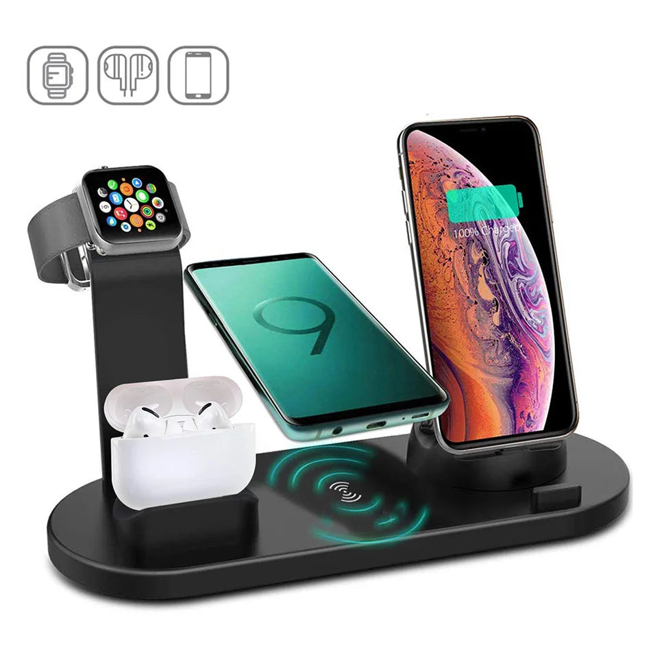 30W 7-in-1 Fast Wireless Charging Stand for iPhone, Apple Watch & AirPods