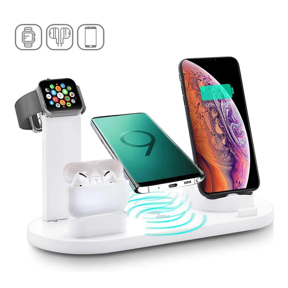 30W 7-in-1 Fast Wireless Charging Stand for iPhone, Apple Watch & AirPods